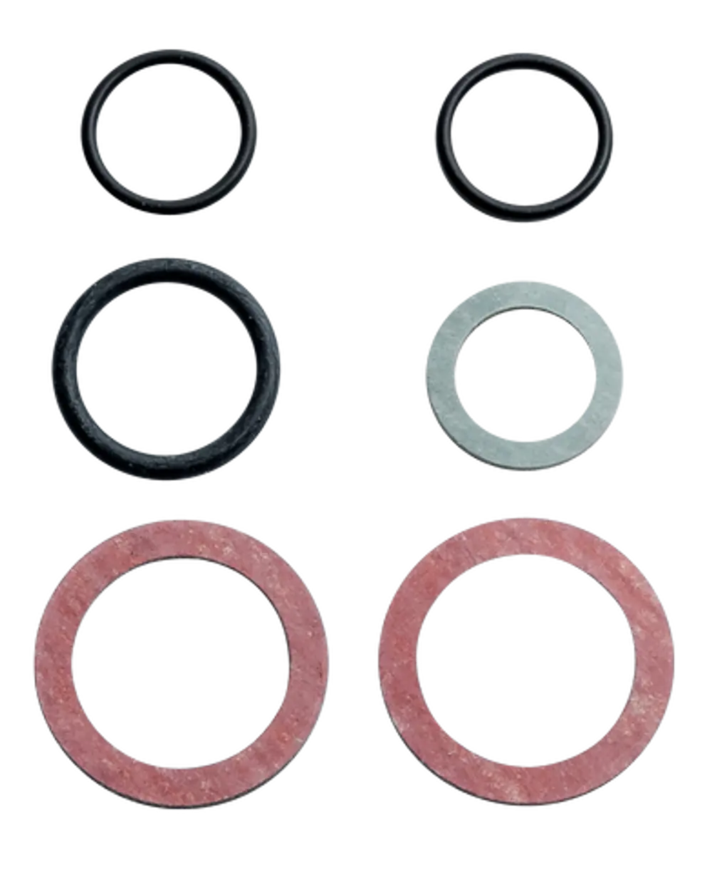 Dichtungsset bestehend aus verschiedenen Ringen in unterschiedlichen Größen und Materialien, geeignet für hydraulische Anwendungen von Wolf.